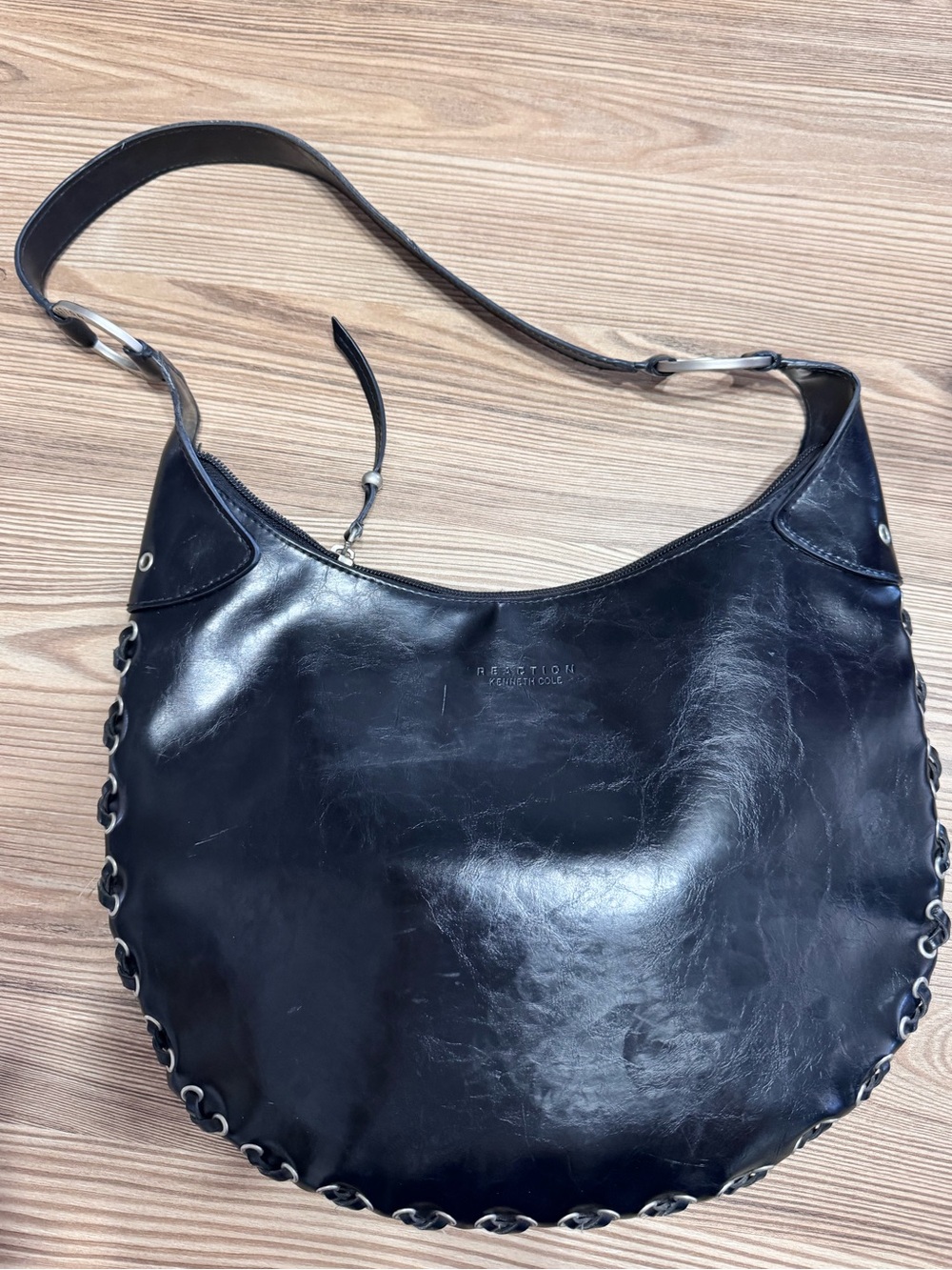 Black Leather Shoulder Bag by Kenneth Cole Reaction